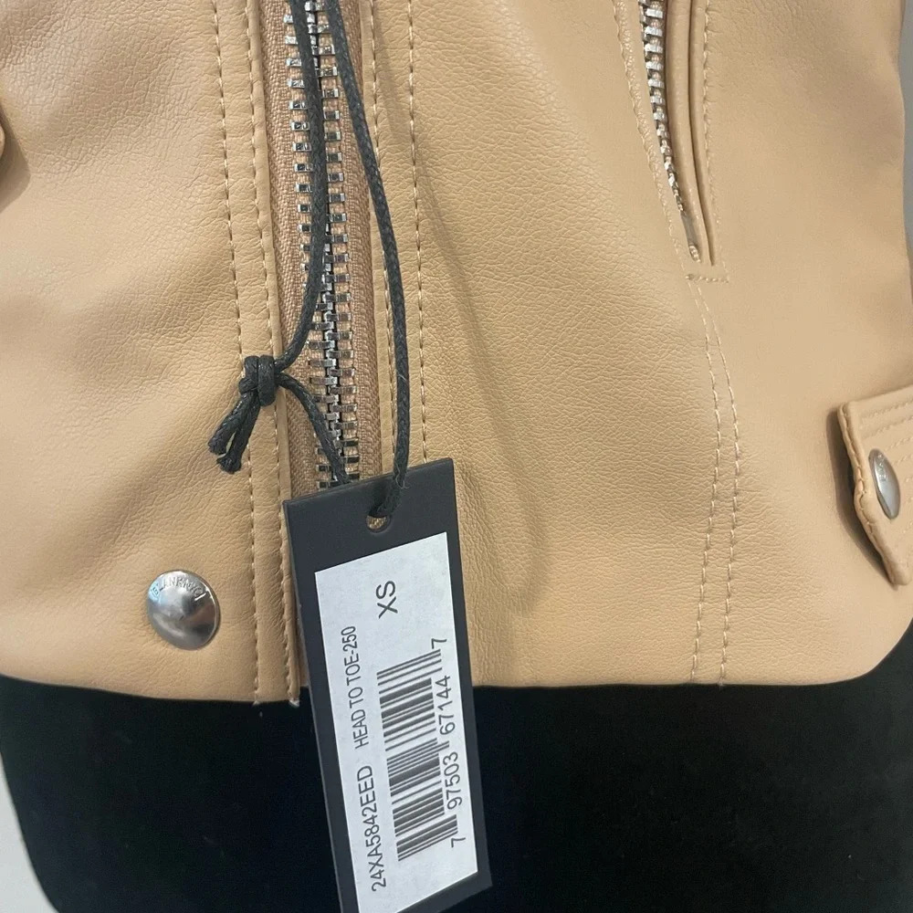 NWT Blank NYC Moto Semi-Fit Jacket In Head To Toe Tan XS - Picture 7 of 14